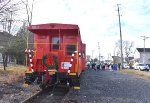 A good sized crowd at the collection point for the TFT Train in the Farmingdale Business District